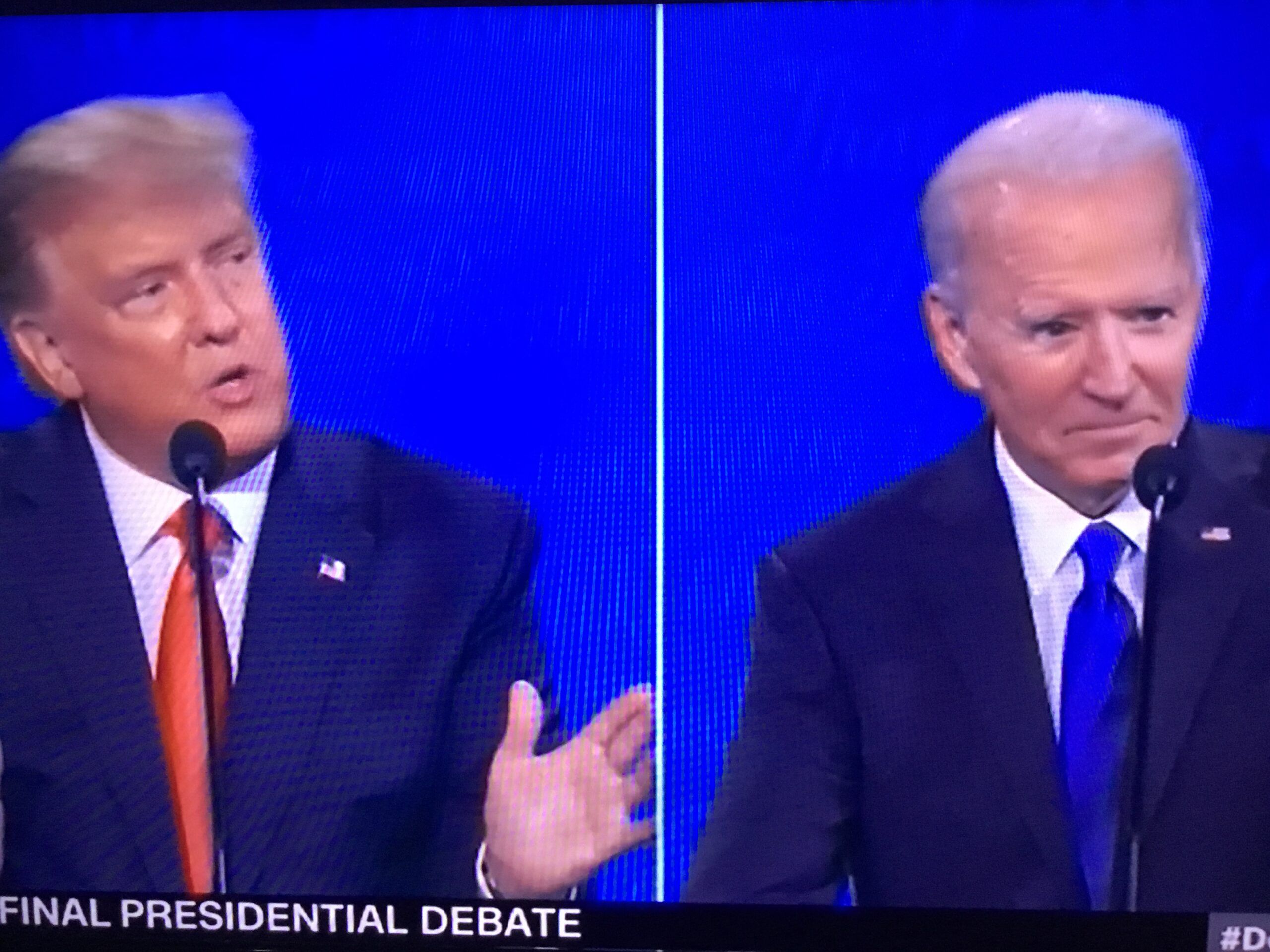 Segundo e último debate Donald Trump. e Joe Biden